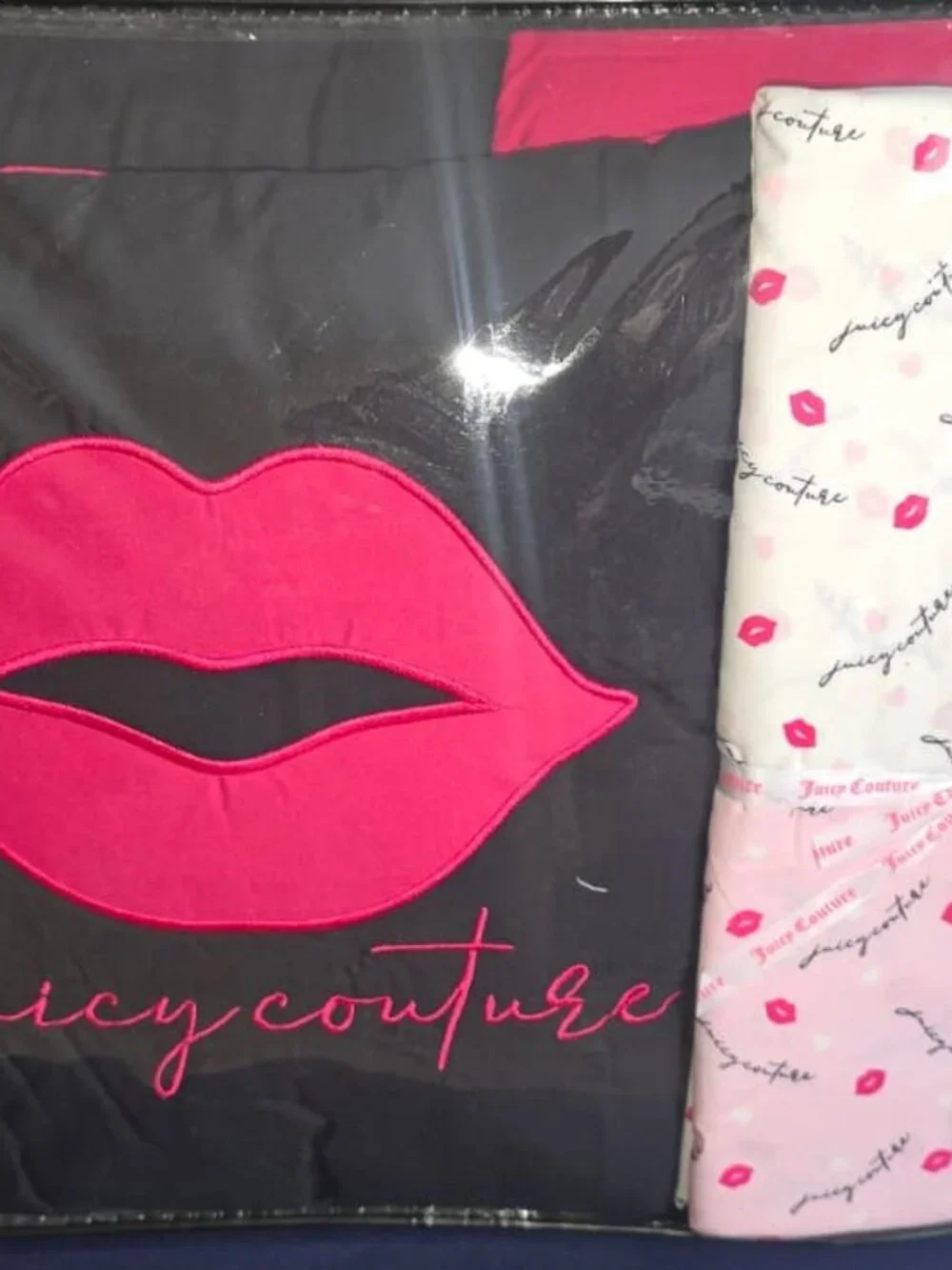 Juicy Couture Queen Bed Set 8 Pc Reversible Pink Black Comforter New 💕🛏️